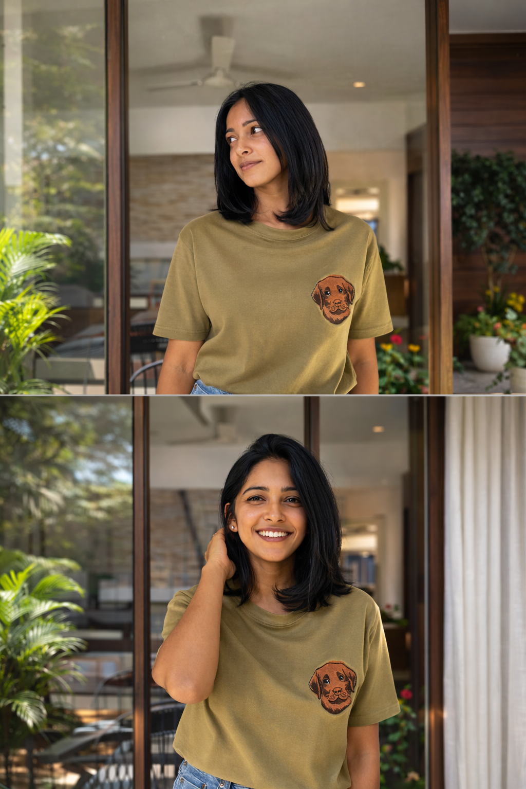 Custom Pet Face Embroidered T-Shirt | Unisex Regular Fit