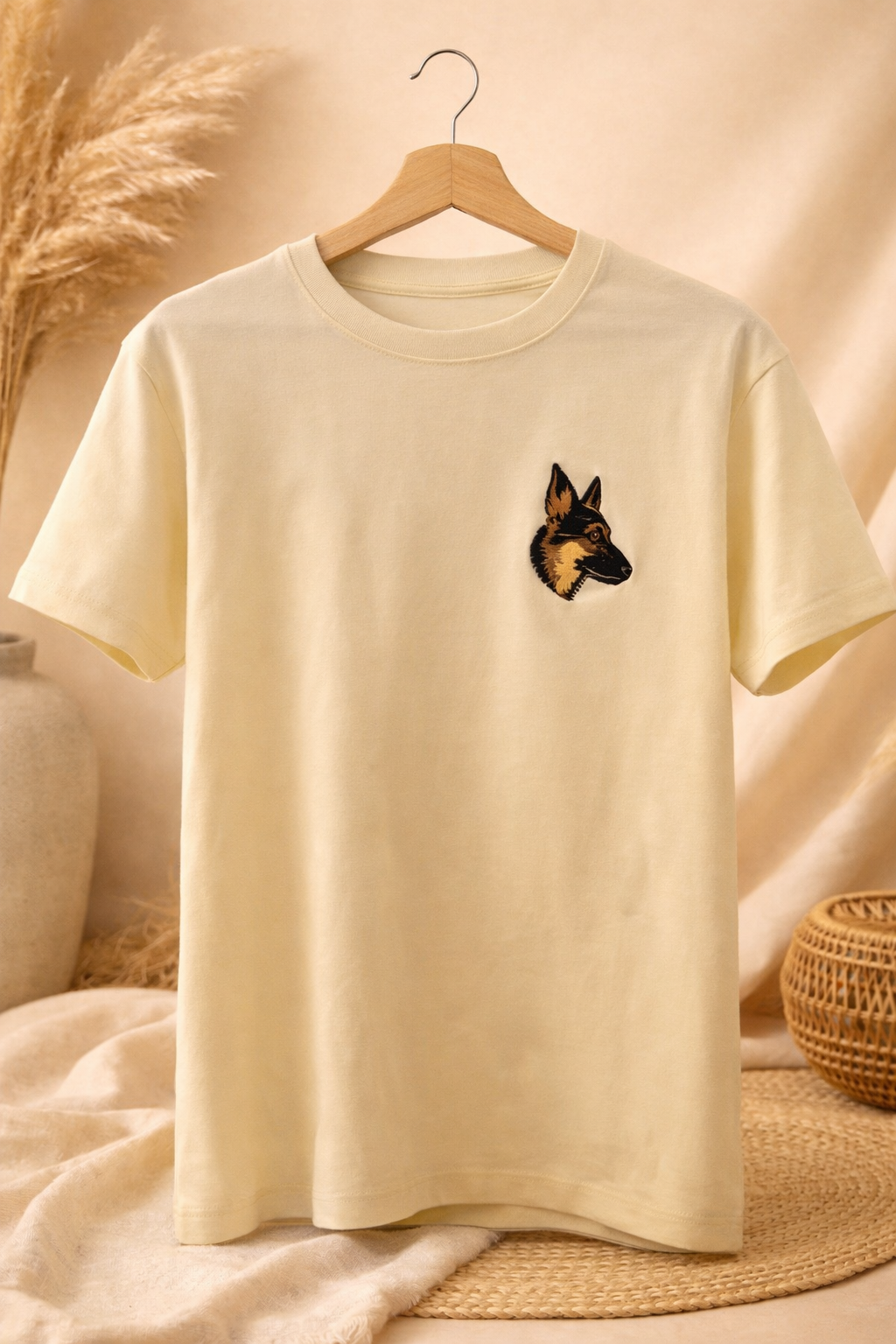 Custom Pet Face Embroidered T-Shirt | Unisex Regular Fit