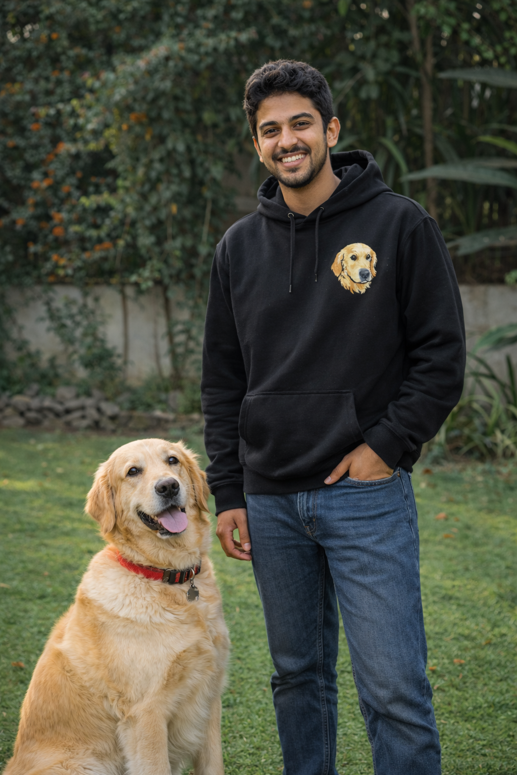 Custom Pet Face Embroidered Hoodie | Unisex Regular Fit