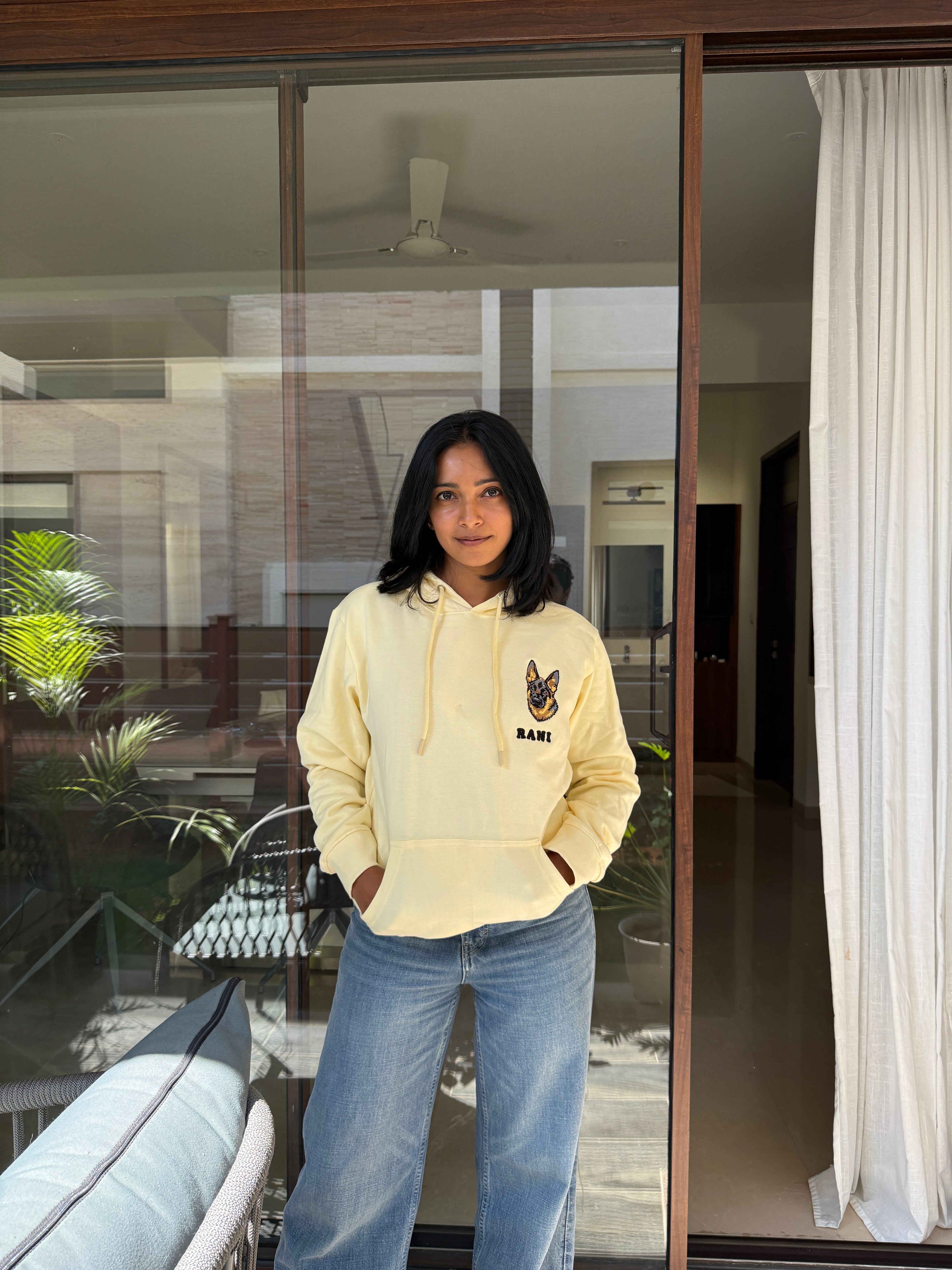 Custom Pet Face Embroidered Hoodie | Unisex Regular Fit