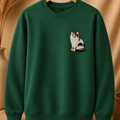 Forest Green custom pet embroidered sweatshirt with standard small chest design